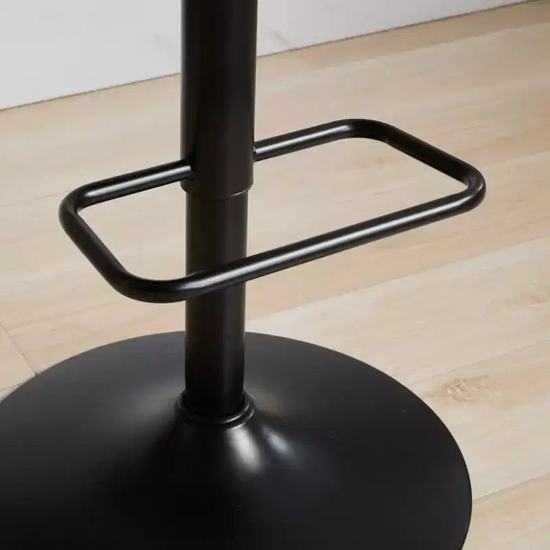 Tabouret de bar pivotant et réglable en hauteur, en bois courbé, avec revêtement en similicuir