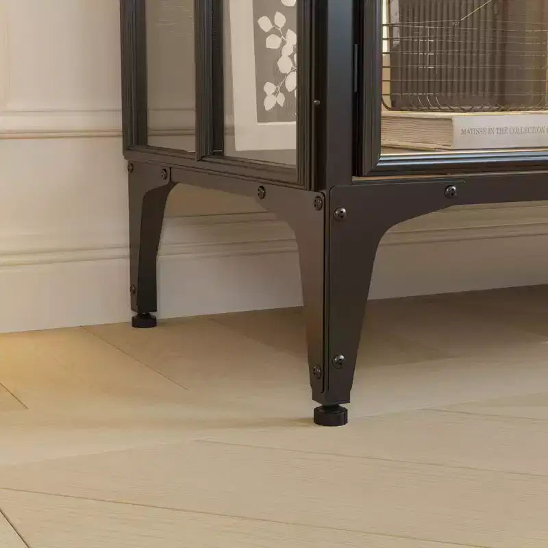 Étagère vitrine de rangement buffet avec portes en verre