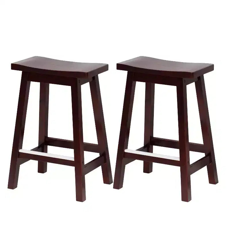 Tabouret de bar en bois massif, 24/30 pouces de hauteur, en forme de selle