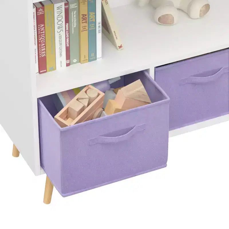 Armoire de chambre à coucher avec 3 tiroirs en tissu pliable et grand espace de rangement pour jouets