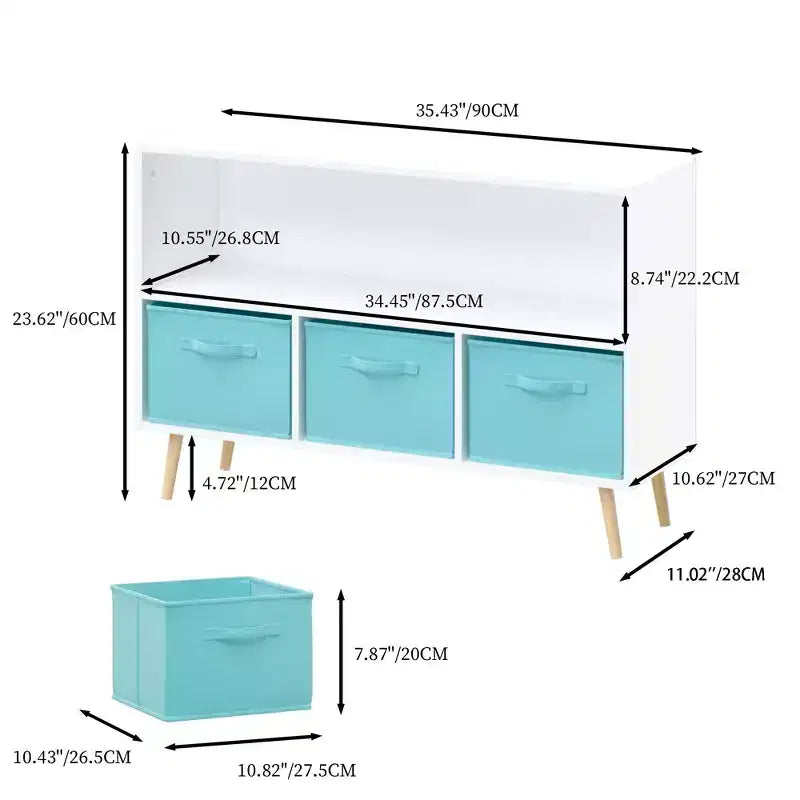 Armoire de chambre à coucher avec 3 tiroirs en tissu pliable et grand espace de rangement pour jouets