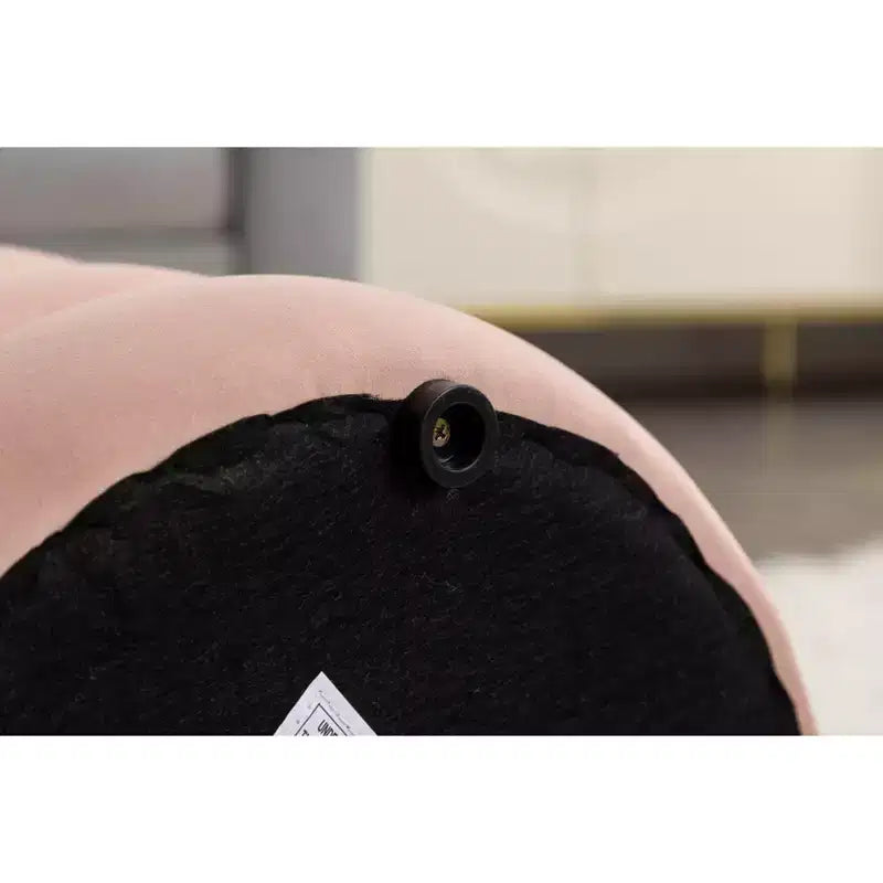 Banc Pouf Rond Moderne Tabouret de Coiffeuse Rembourré en Velours Doux
