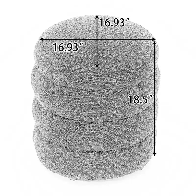 Banc Pouf Rond Moderne Tabouret de Coiffeuse Rembourré en Velours Doux