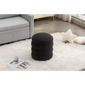 Banc Pouf Rond Moderne Tabouret de Coiffeuse Rembourré en Velours Doux