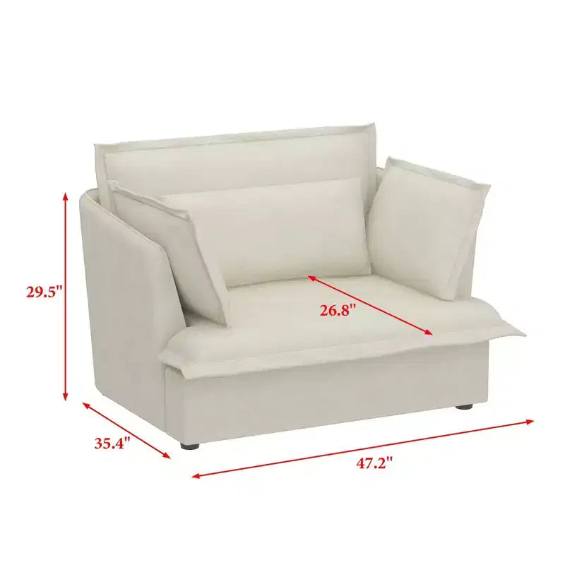 Fauteuil simple blanc capitonné, mobilier de salon confortable