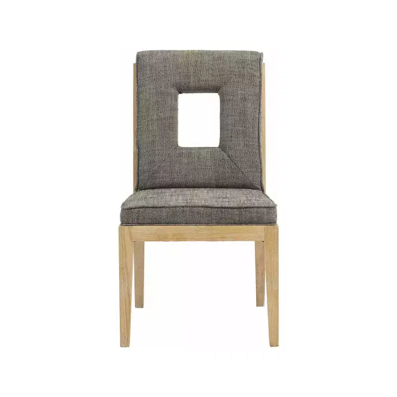 Chaise de salle à manger en tissu texturé lin