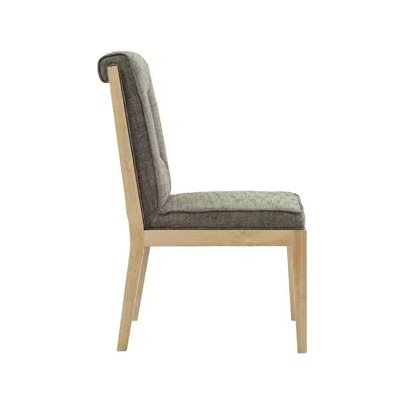 Chaise de salle à manger en tissu texturé lin