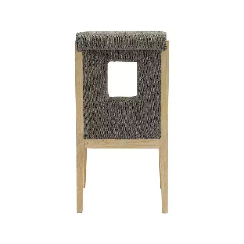 Chaise de salle à manger en tissu texturé lin