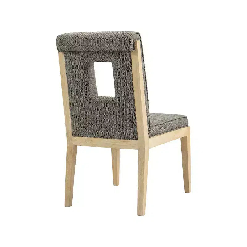 Chaise de salle à manger en tissu texturé lin