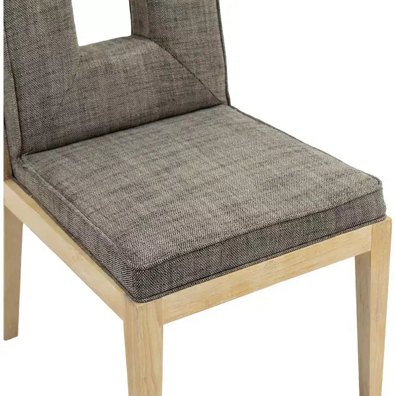 Chaise de salle à manger en tissu texturé lin