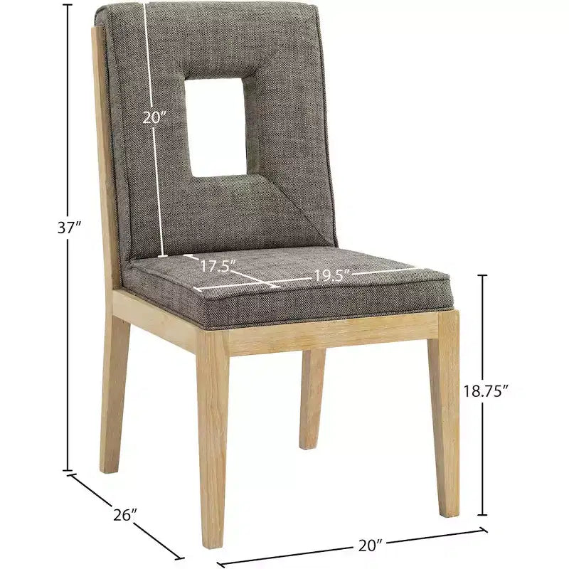 Chaise de salle à manger en tissu texturé lin