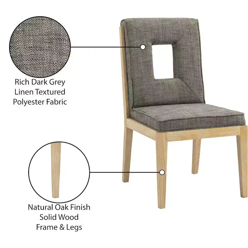 Chaise de salle à manger en tissu texturé lin
