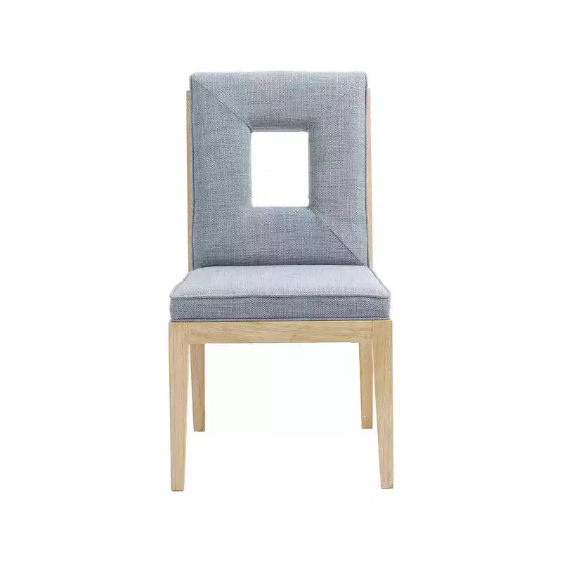 Chaise de salle à manger en tissu texturé lin