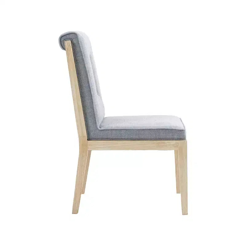 Chaise de salle à manger en tissu texturé lin