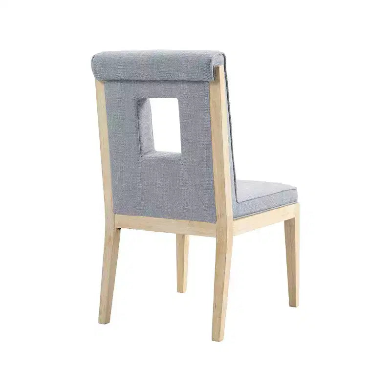 Chaise de salle à manger en tissu texturé lin