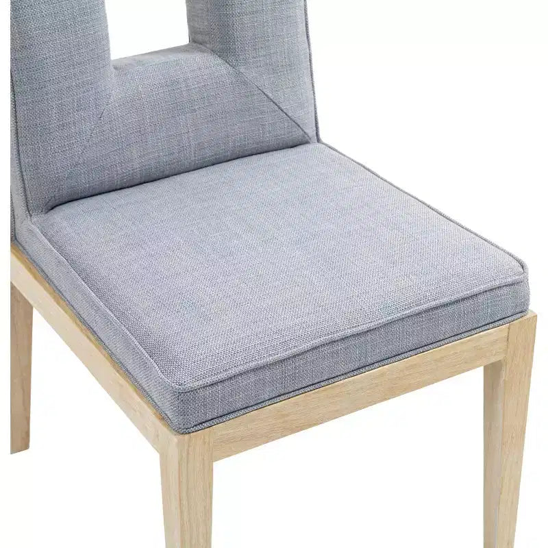 Chaise de salle à manger en tissu texturé lin