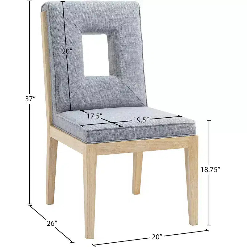 Chaise de salle à manger en tissu texturé lin