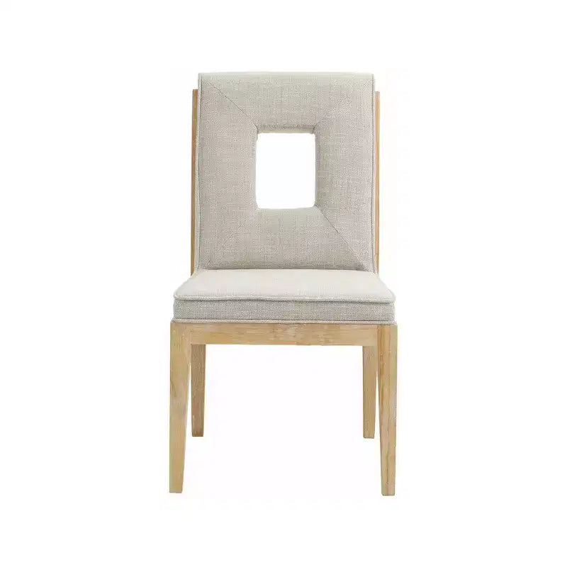 Chaise de salle à manger en tissu texturé lin
