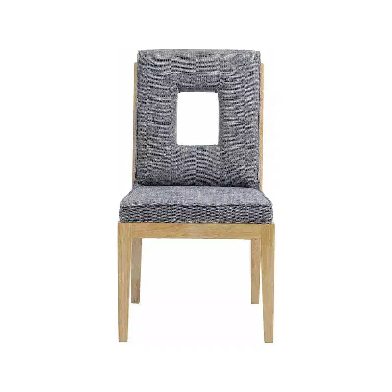 Chaise de salle à manger en tissu texturé lin