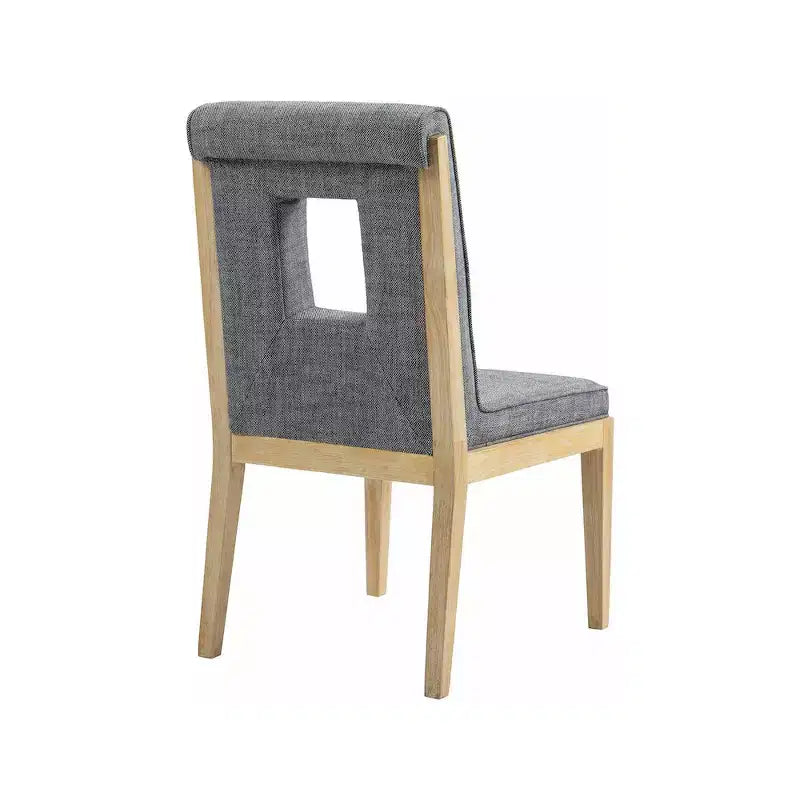 Chaise de salle à manger en tissu texturé lin