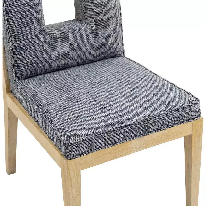 Chaise de salle à manger en tissu texturé lin