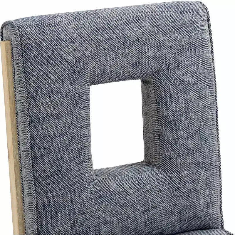 Chaise de salle à manger en tissu texturé lin