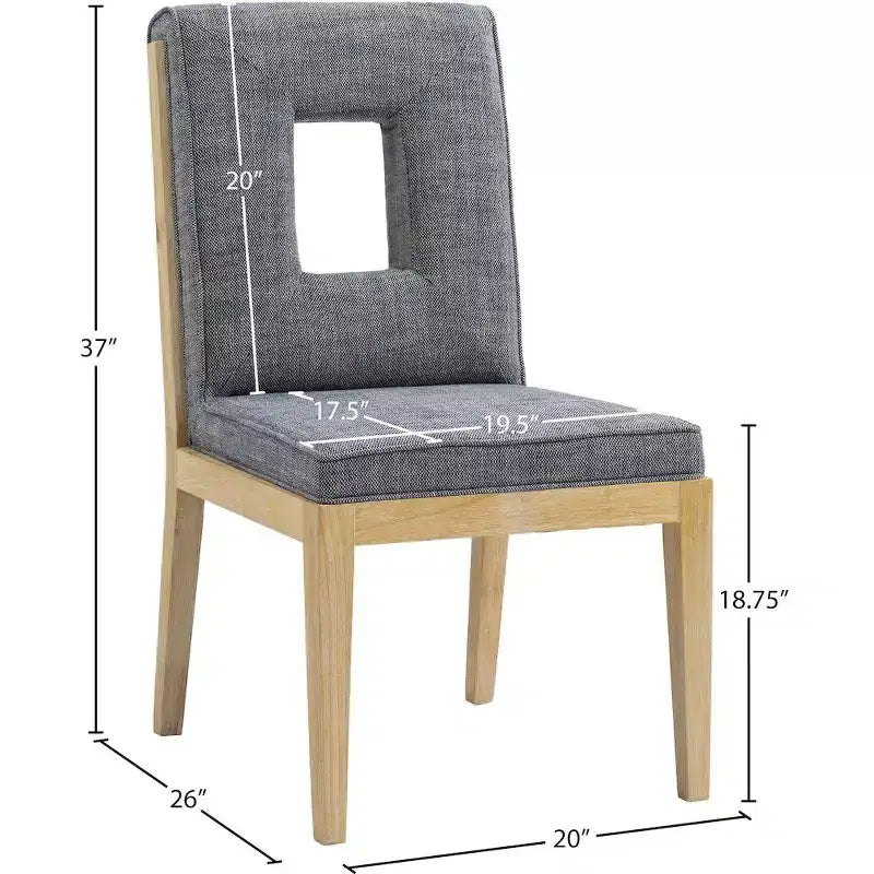 Chaise de salle à manger en tissu texturé lin