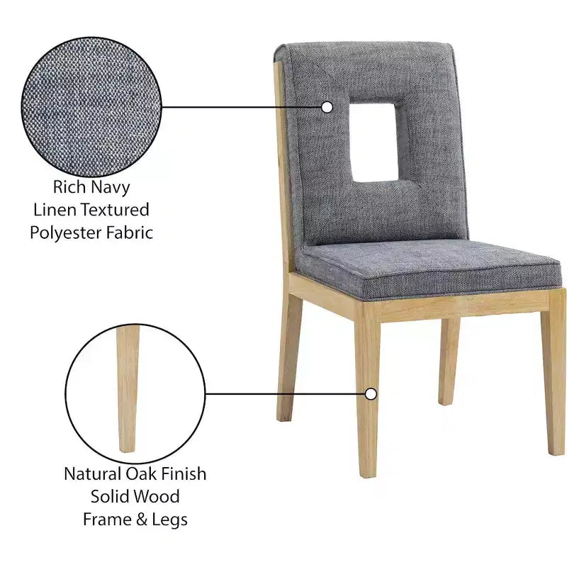 Chaise de salle à manger en tissu texturé lin