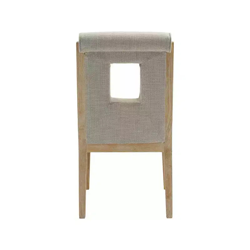 Chaise de salle à manger en tissu texturé lin