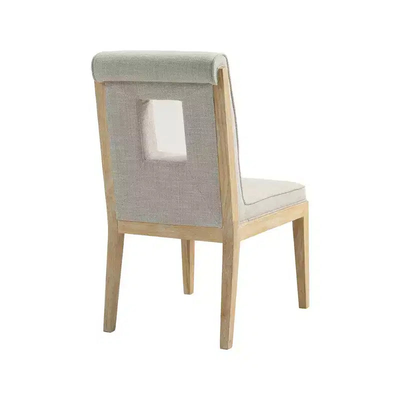Chaise de salle à manger en tissu texturé lin