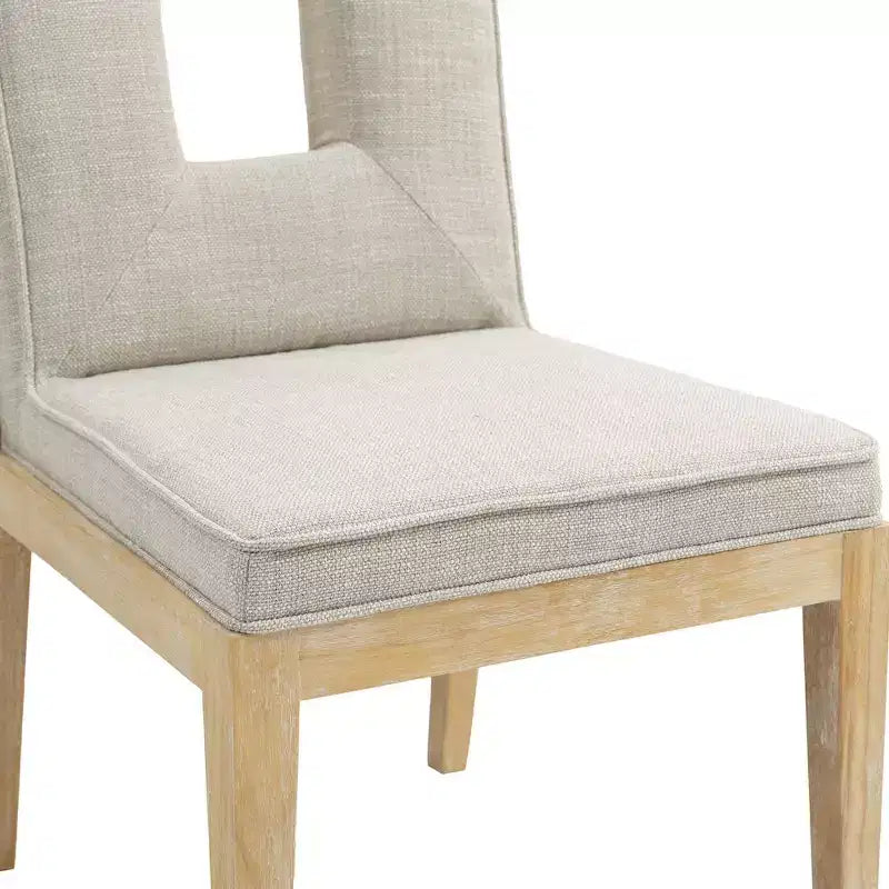 Chaise de salle à manger en tissu texturé lin