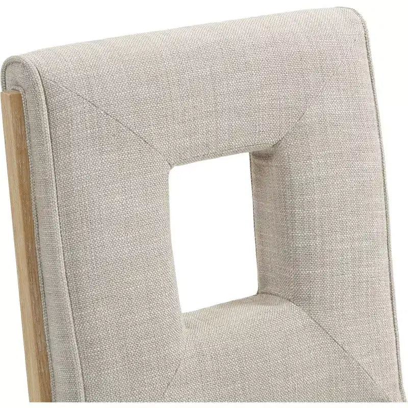 Chaise de salle à manger en tissu texturé lin