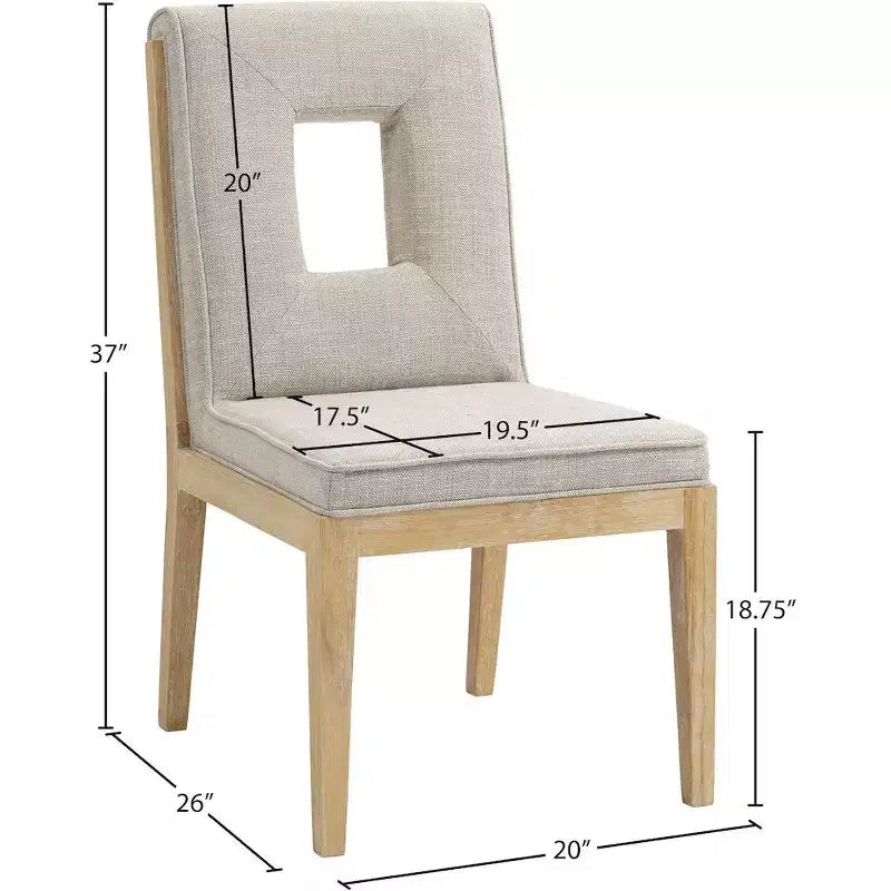 Chaise de salle à manger en tissu texturé lin