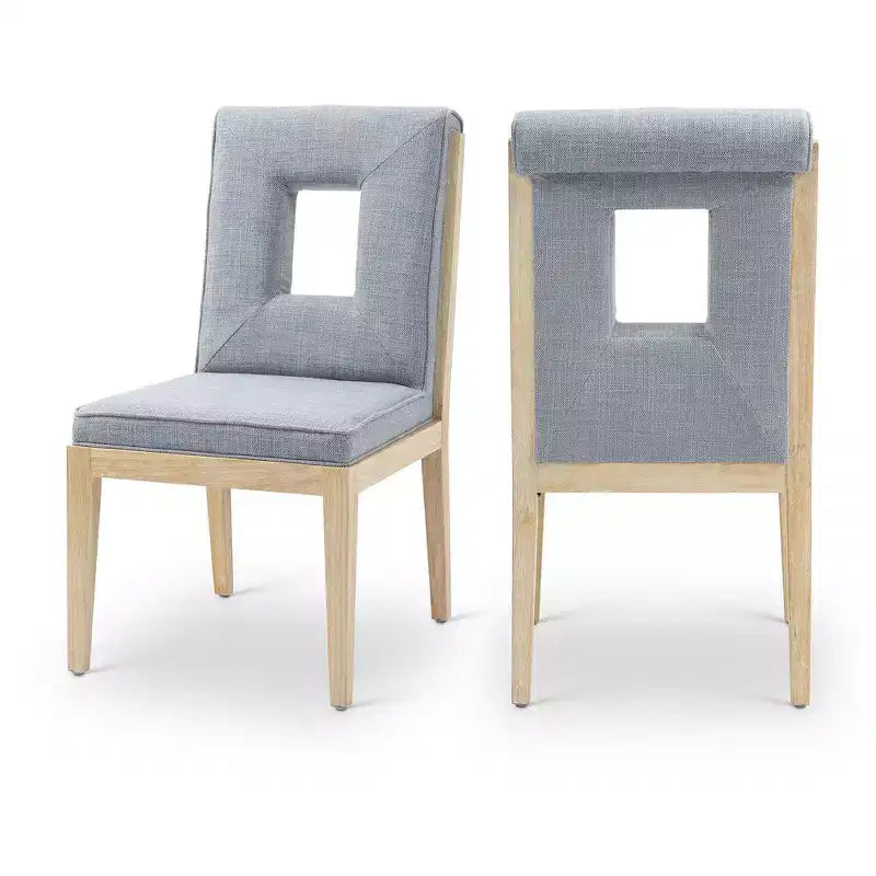 Chaise de salle à manger en tissu texturé lin