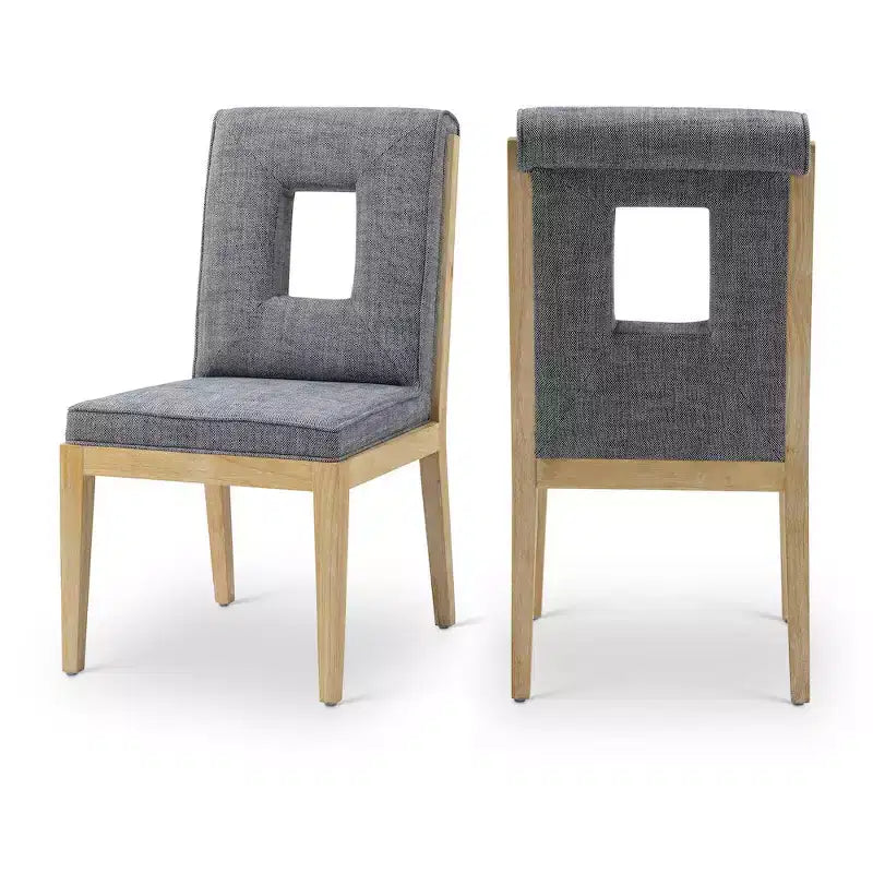 Chaise de salle à manger en tissu texturé lin