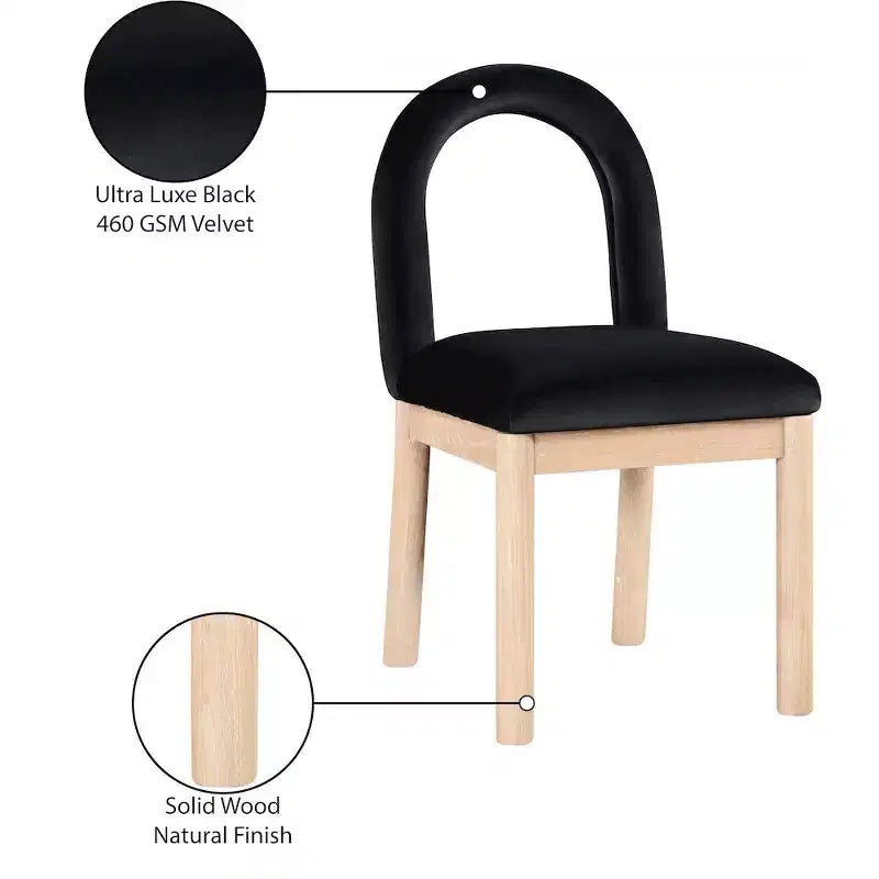 Chaise de salle à manger en velours