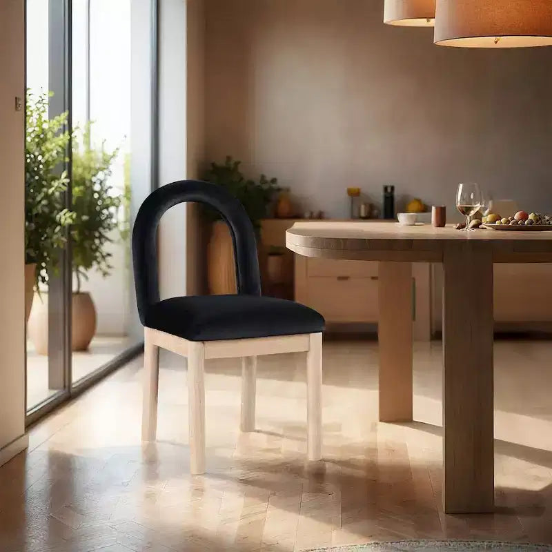 Chaise de salle à manger en velours