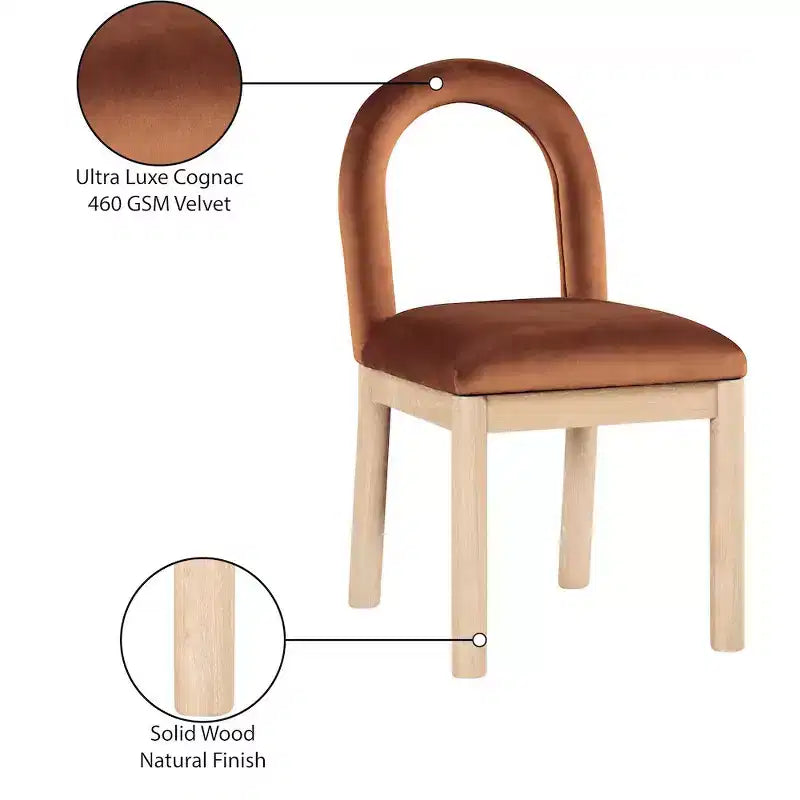 Chaise de salle à manger en velours