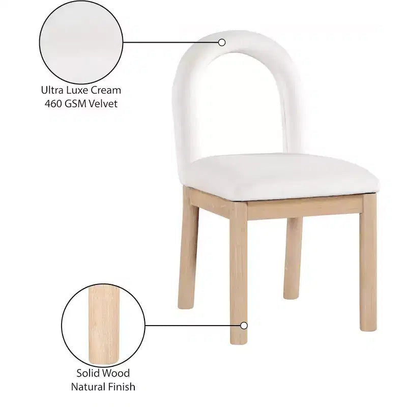 Chaise de salle à manger en velours