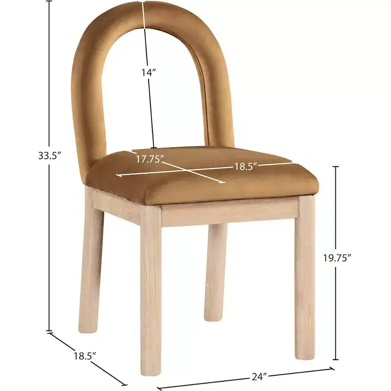 Chaise de salle à manger en velours