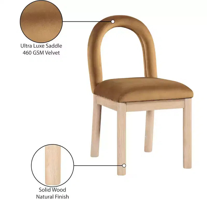 Chaise de salle à manger en velours