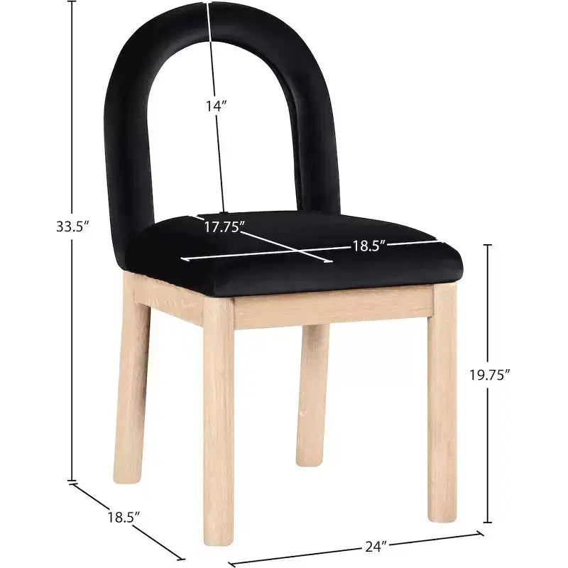 Chaise de salle à manger en velours