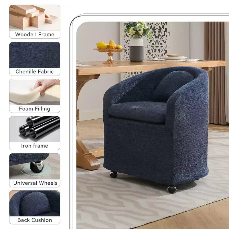 Chaises de salle à manger modernes, chaises de salle à manger confortables en chenille