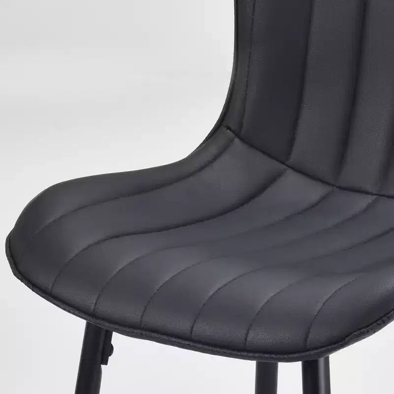 Tabourets de bar en similicuir noir, design moderne pour îlots de cuisine