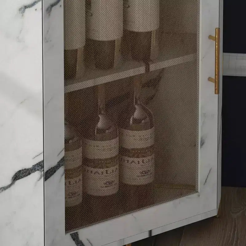 Meuble bar d'angle avec casier à vin amovible, meuble bar avec porte-verres