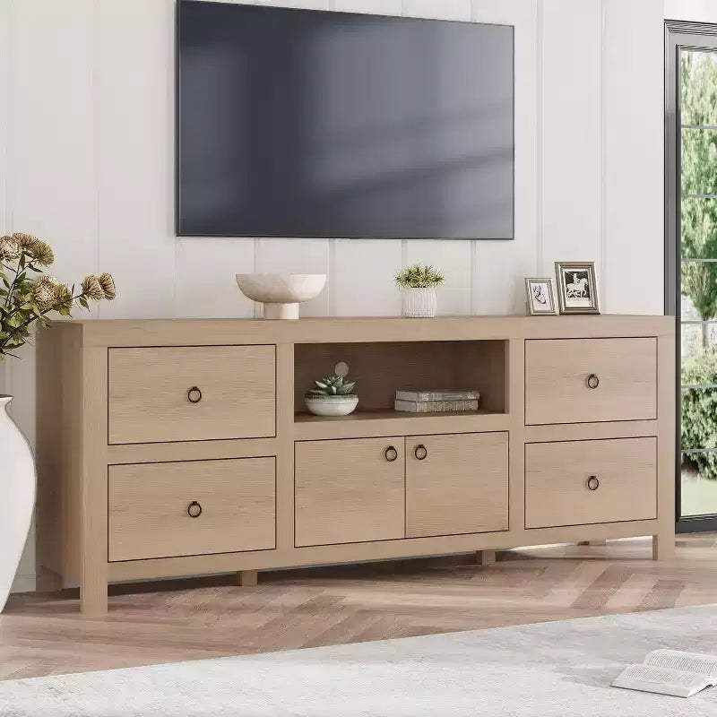Meuble TV de ferme pour téléviseurs de 75 à 80 pouces - Console multimédia longue de 70 pouces