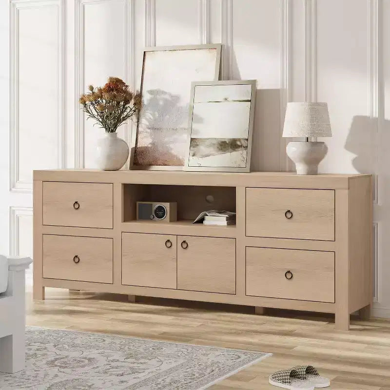 Meuble TV de ferme pour téléviseurs de 75 à 80 pouces - Console multimédia longue de 70 pouces