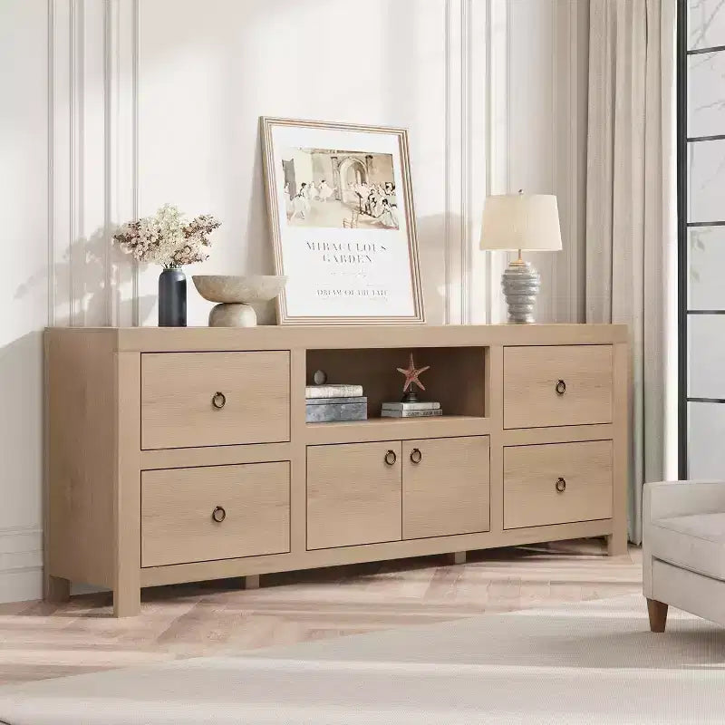 Meuble TV de ferme pour téléviseurs de 75 à 80 pouces - Console multimédia longue de 70 pouces