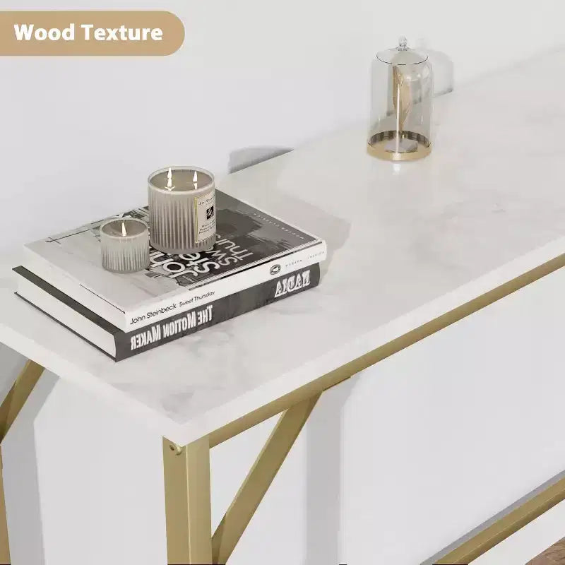 9.1 Table Console Étroite avec Prises, Table d'Appoint Derrière le Canapé