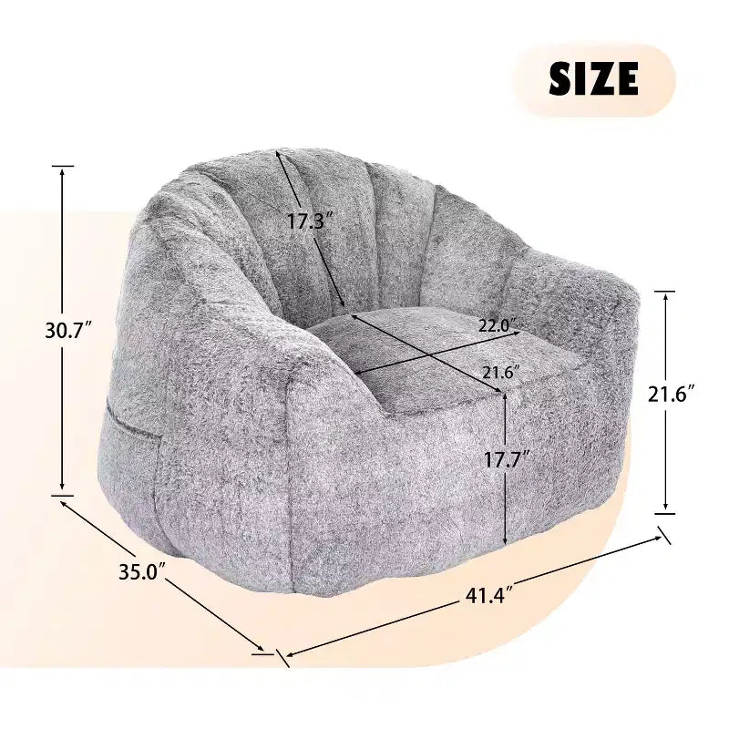 Fauteuil poire avec accoudoirs en mousse haute densité paresseux et confortable